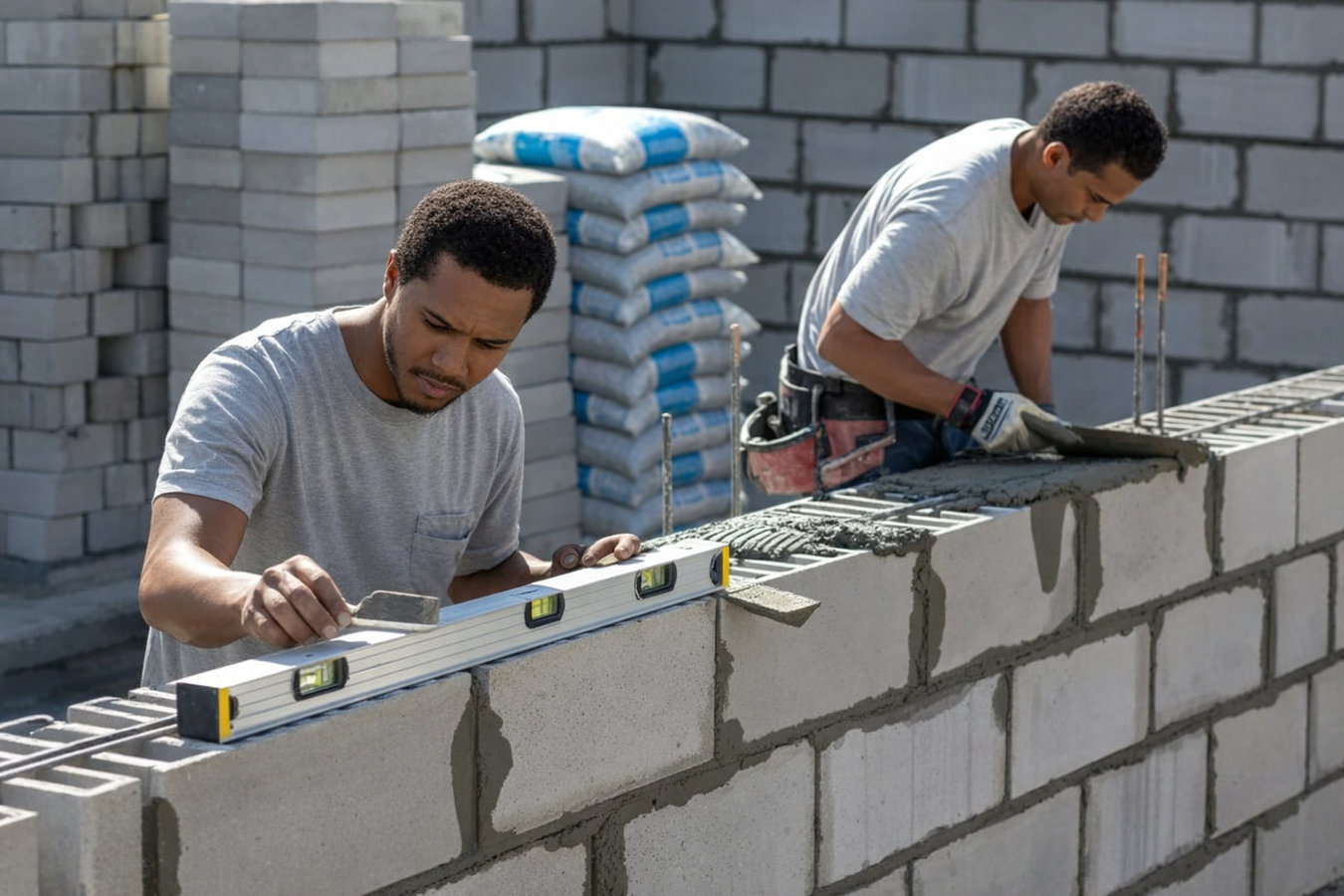 Foundation block wall installation in Spokane, WA
